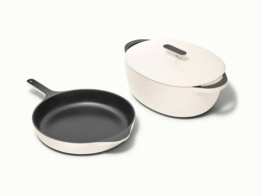 Large Enameled Cast Iron Duo