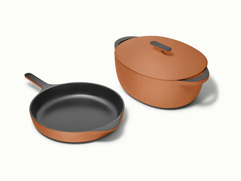 Large Enameled Cast Iron Duo